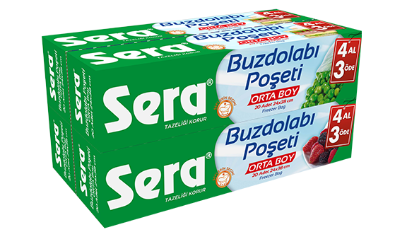 SERA Buzdolabı Poşeti 4AL3ÖDE 20li Orta Boy 80 Adet